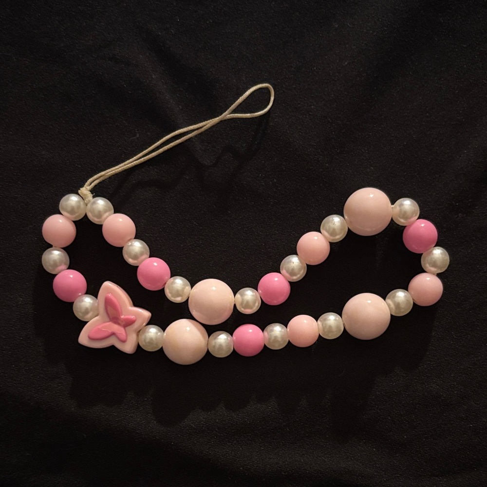 pink butterfly phone charm